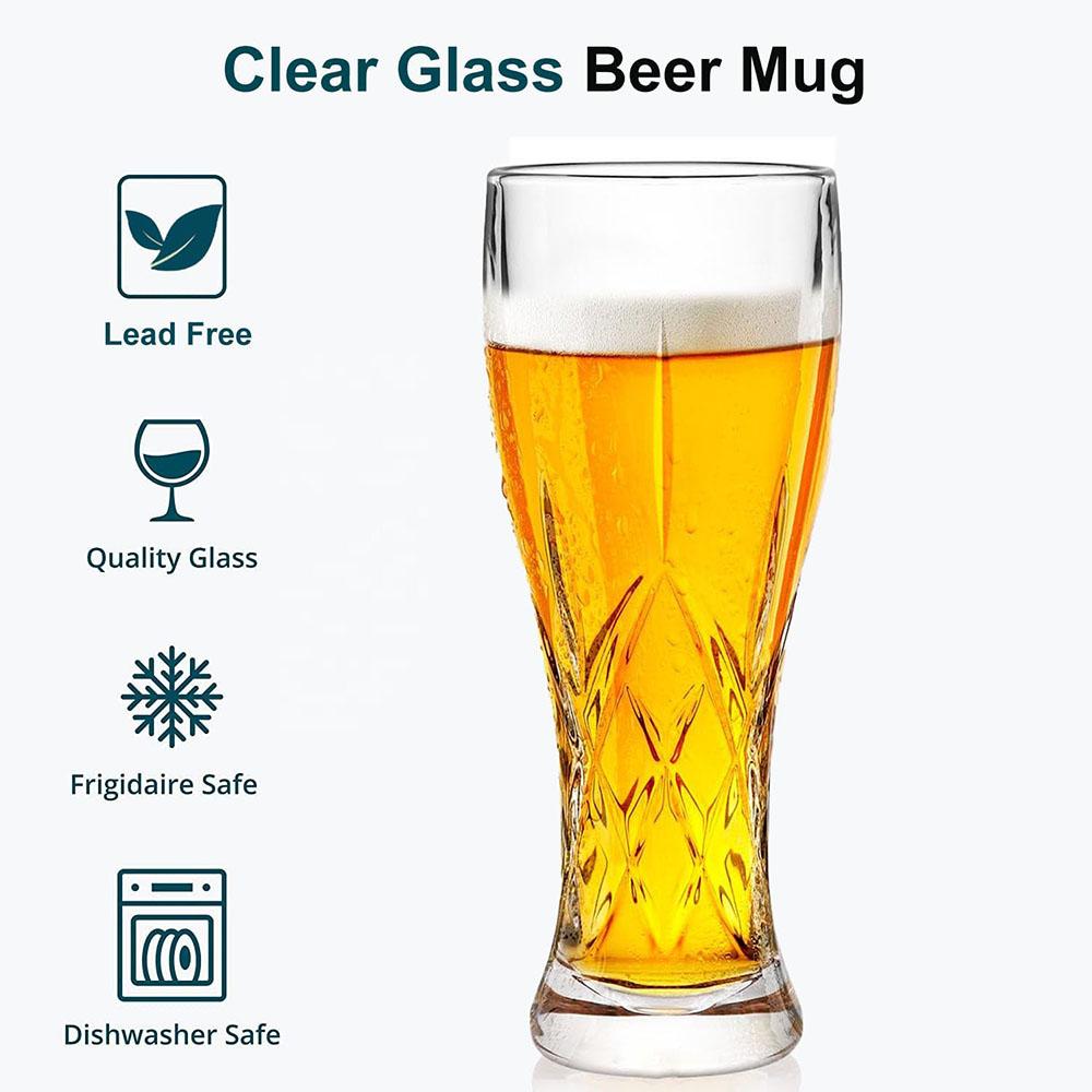 330ml/500ml High-end Craft Beer Glass Creative Carved Beer Glass Cold Drink Cup Household Large Capacity Water Cup Bar Glassware
