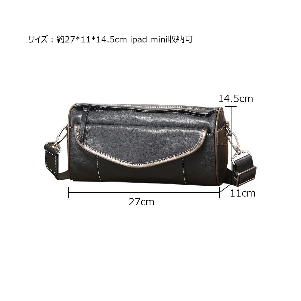 Whatna Vegetable-Tanned Top-Grade Cowhide Leather One-Shoulder Bag for Men, Crossbody Bag, Chest Bag, Shoulder Bag, Handbag, Clutch Bag, Horizontal