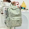 Schoolbag1011 New American Retro Large-capacity Schoolbag Simple and Versatile Printed Backpack Casual and Lightweight Going Out Backpack