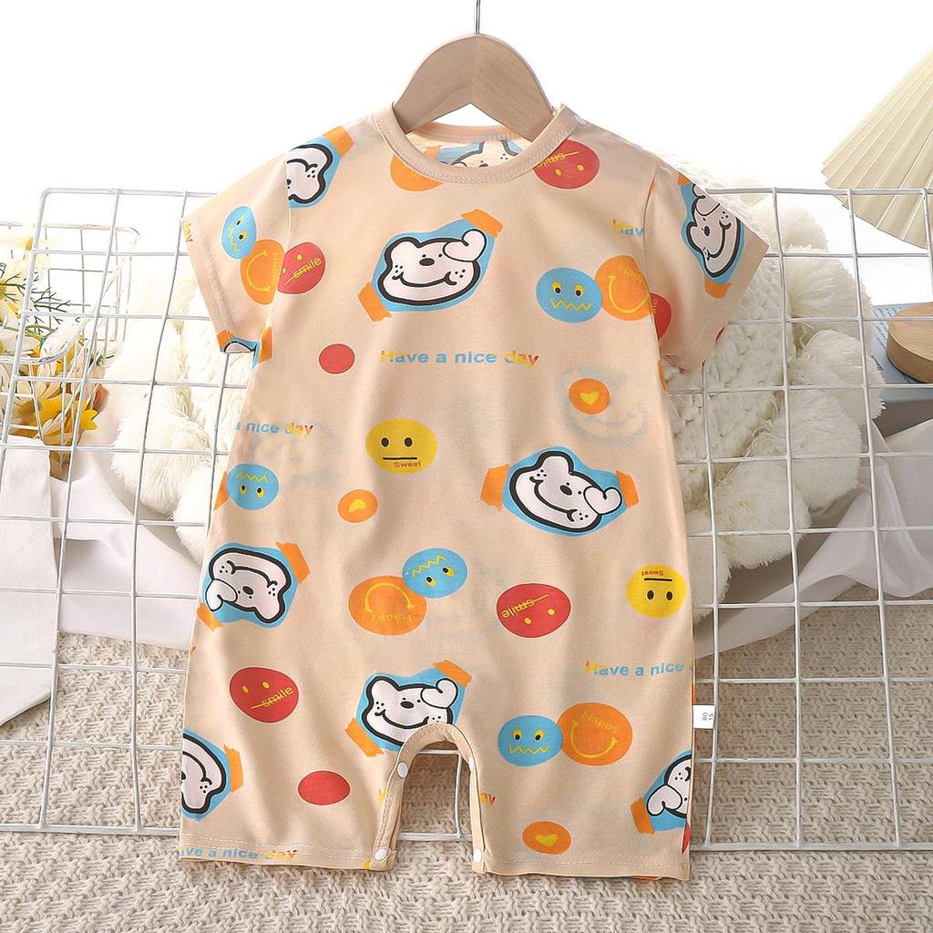 Baby Summer Cotton Romper - Short-Sleeved Onesie for Newborn Girls and Boys