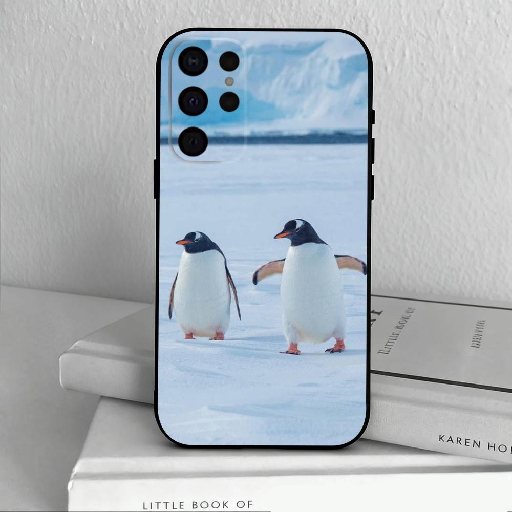 Animal P-Pingu Penguin Phone Case For Samsung S25,24,23,22,30,21,10,9,Ultra,Plus,Lite,FE,4,5 G Soft Black Case