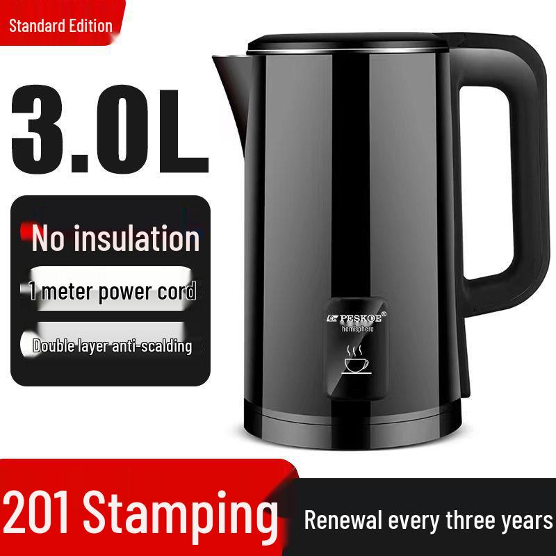 

3L Smart Electric Kettle with 304 Stainless Steel Lid, Food Grade, Anti-Scald, Keep Warm Feature for Home and Dorm Use. Factory Direct Sale