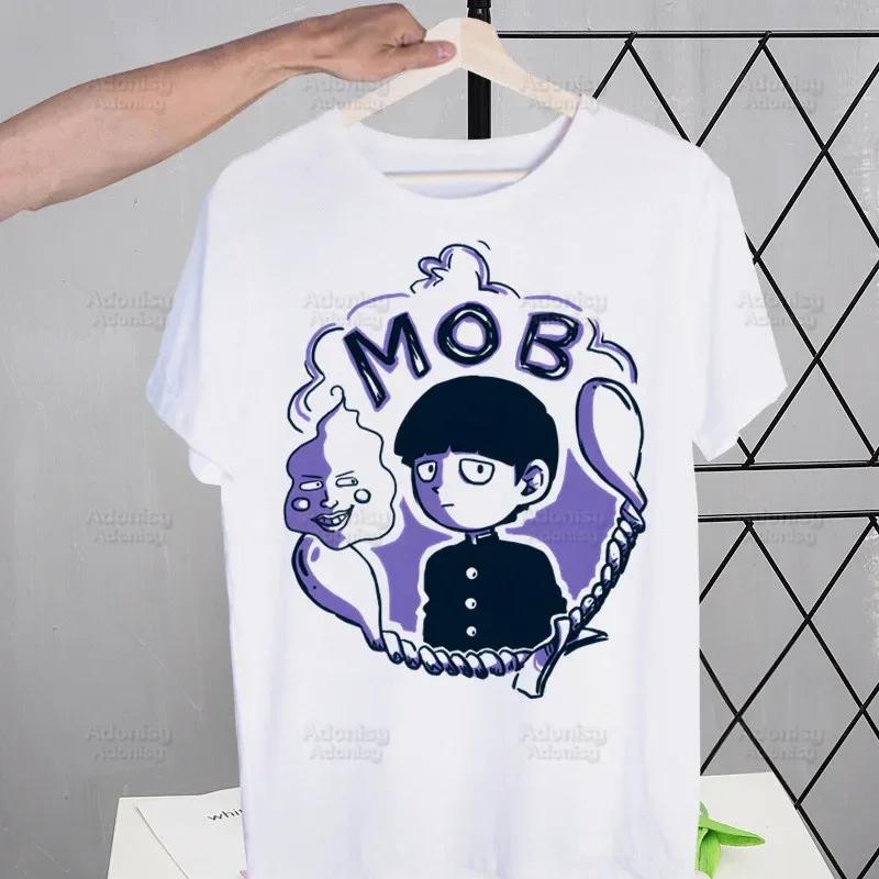Mob Psycho 100 Shigeo Kageyama T Shirt Men Retro Washed Tops Tees Harajuku One Anime Manga Tshirt Streetwear Hip Hop T-shirts