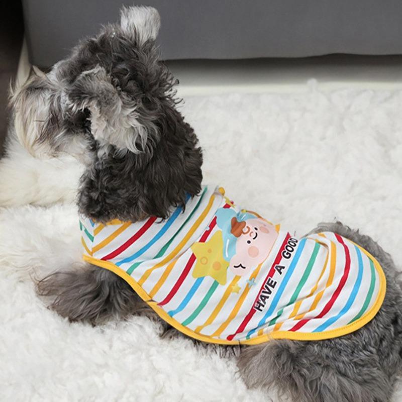 Dog Clothes Summer Thin Pet Clothes Summer Dog Spring Summer T-shirt Striped Vest Summer Thin Than Bear Clothes
