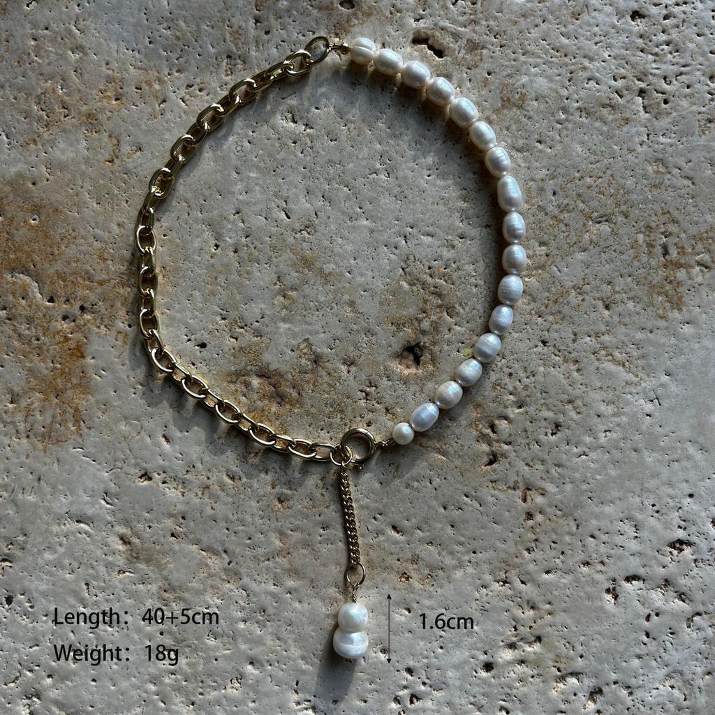 Glazed Love Bow Handmade Beaded Collarbone Chain Stainless Steel Color Retention