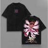 Summer Fashion Trendy Tee Angewomon Digimon Adventure T-shirt Anime Vintage Washed Oversized Tshirt Vintage Unisex Clothing