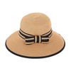 Summer fashion beach bow straw hat foldable sunscreen visor travel leisure face bucket hat