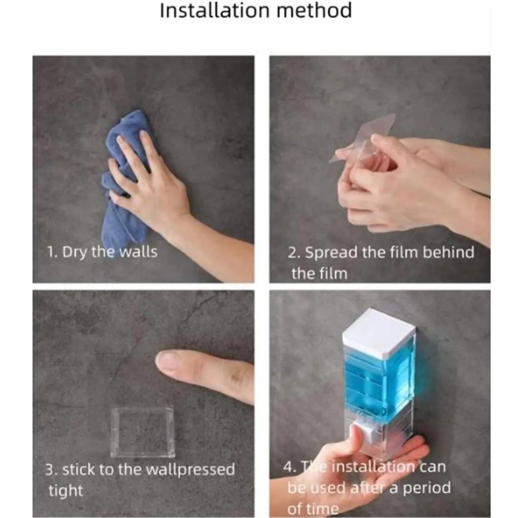 Non-punching Manual Press Soap Dispenser Wall Hanging Traceless Paste Disinfectant Bottle Bathroom Transparent Soap Dispenser