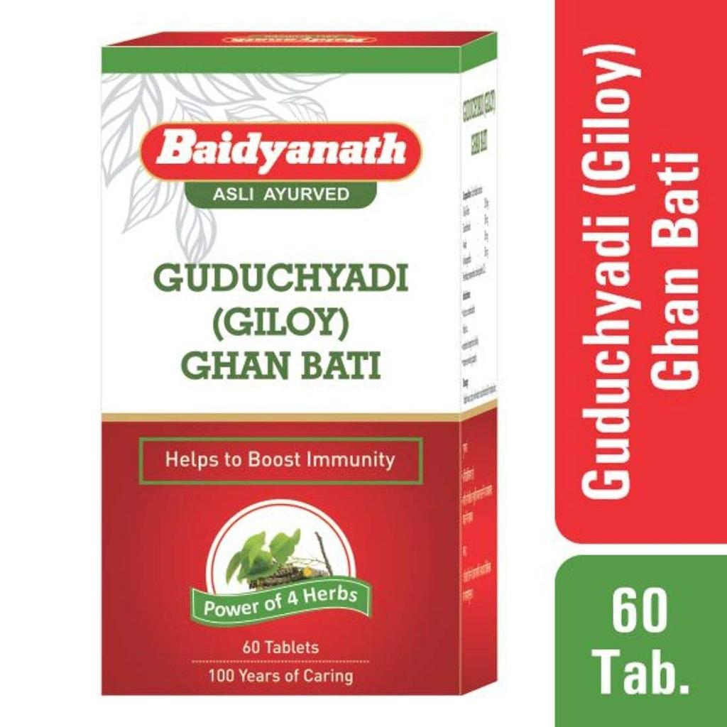 Baidyanath Guduchyadi Ghan Bati 60 Tablets Pack Of 2 Boost Immunity Naturally & Increase Vitality