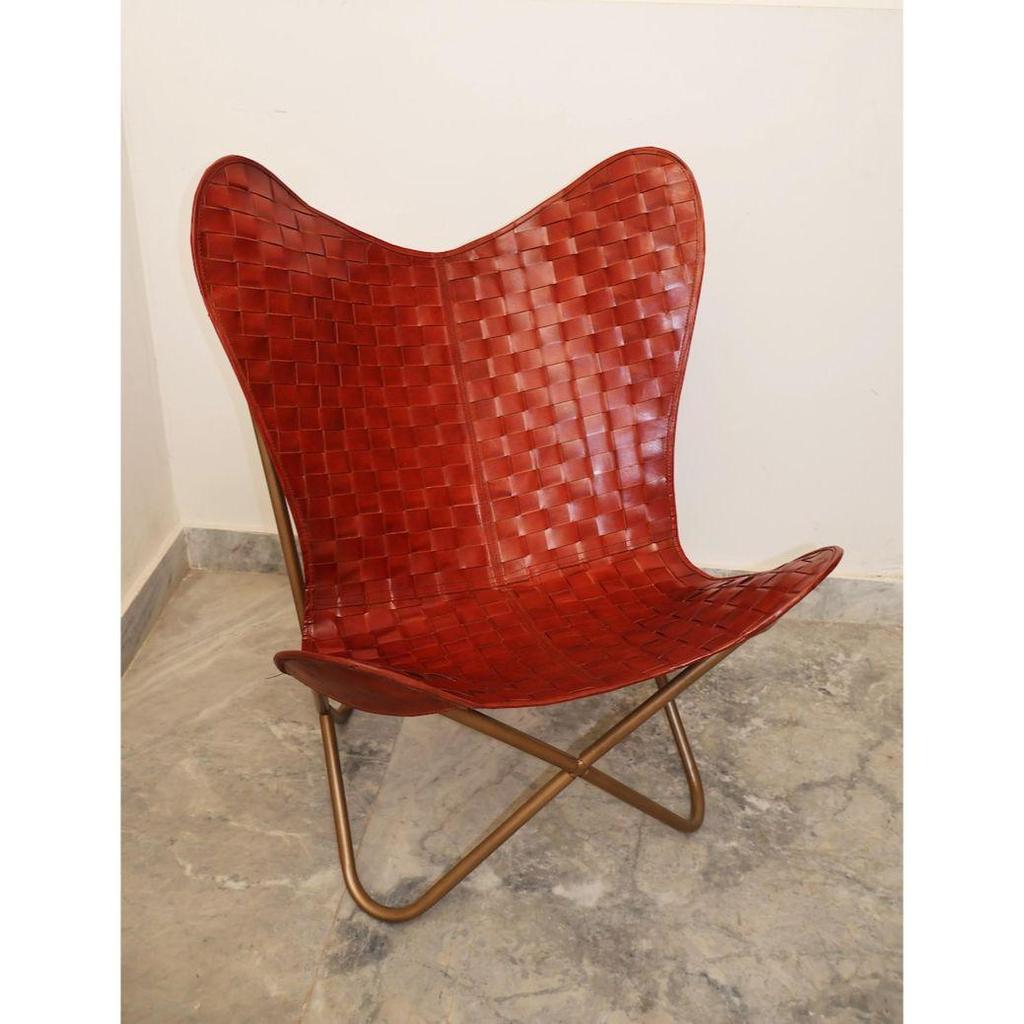 Kožená židle pro domácí kancelář, nábytek do obývacího pokoje, zakázkový skládací potah na motýlí židli, domácí dekorace, dárky na svatbu, kožené patio Ascent