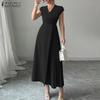 ZANZEA Women Summer Casual V-Neck Sleeveless Slim Dress