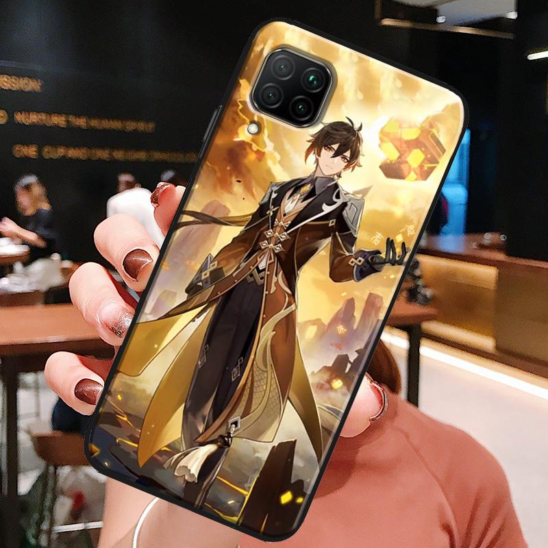 Zhongli Genshin Impact For Huawei Honor 50 8X 9X 10i P20 P30 P40 Lite Pro P Smart 2019 Nova 9 5T Phone Soft Cover