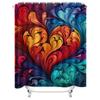 Abstract Swirl Heart Shower Curtain - Waterproof, Mildew-Resistant, Machine Washable for Modern Bathroom Decor