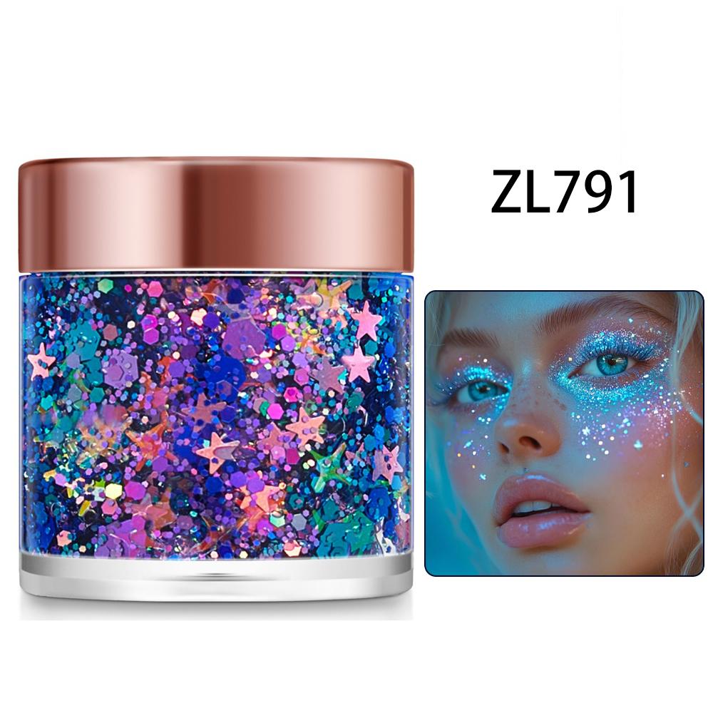 Kameleon Glitter Gel Pailletten voor Oog & Lichaamshaar Make-up, Langdurige Glans Gezicht Make-up Decoraties voor DIY Kunst & Feesten