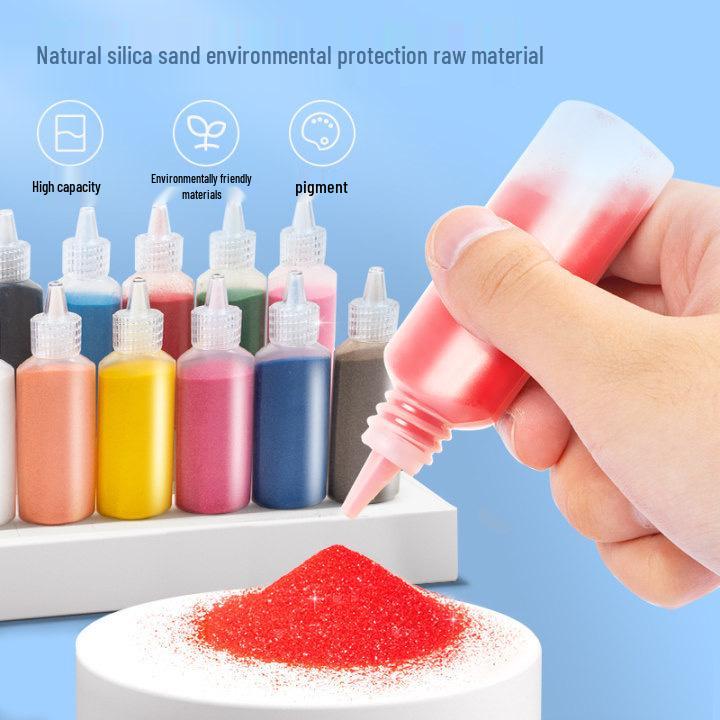 Children's DIY Glitter Sand Painting Kit: Handmade Coloring Toy for Ages 3-6