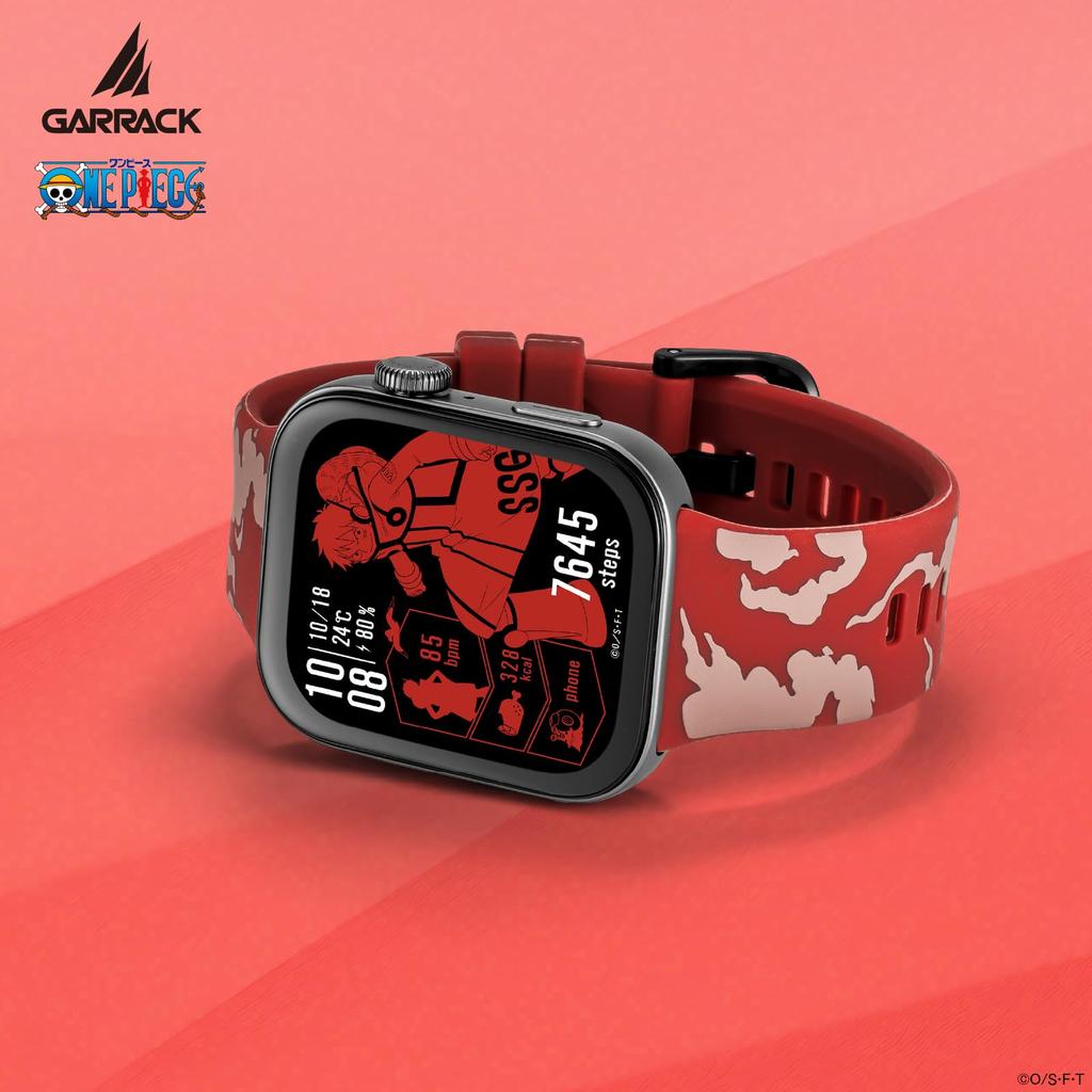 Relógio GARRACK Colaboração One Piece, Modelo Luffy, Movimento a Quartzo, Resistência à Água 5 ATM, AMOLED, Mostrador Vermelho, HUC-OP-FT3-L, Masculino [Autêntico]