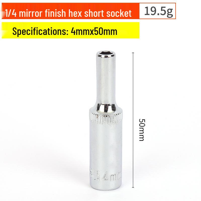 1/4" Chrom-Vanadium-Stahl Sechskant-Steckschlüsselsatz mit verlängertem Schlüssel und Sechskantkopf