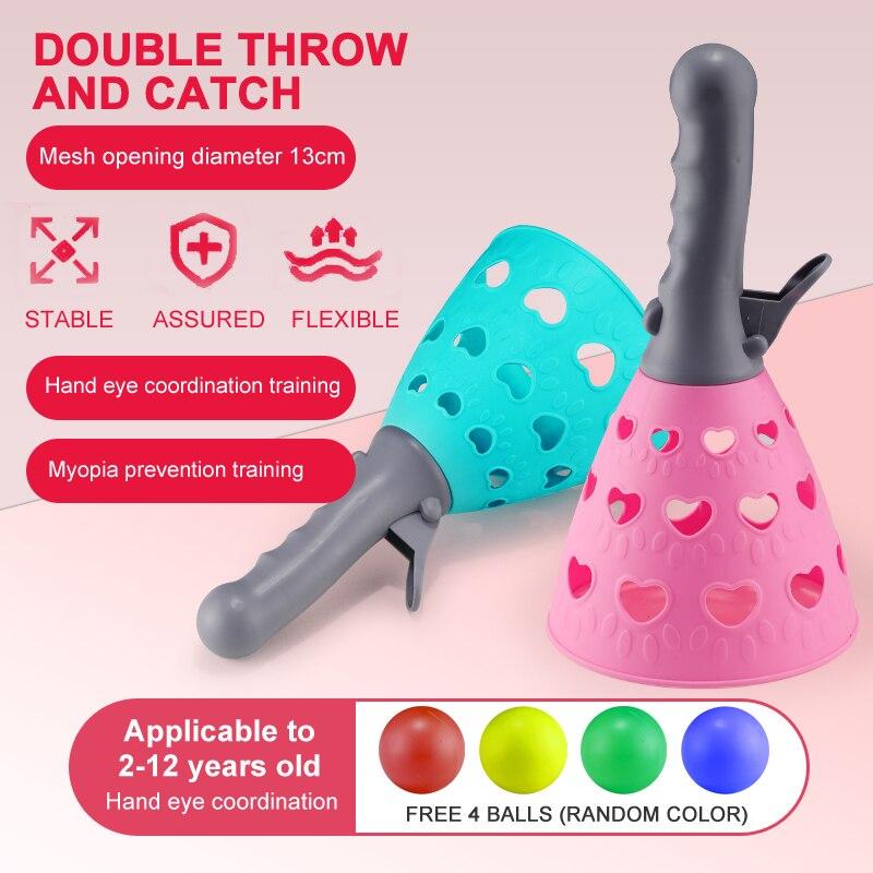 Parent-Child Outdoor Kids Enjoyable Ejection To Catch a Ball Launch Throwing Toy Pinball Sense Training Equipment Pair