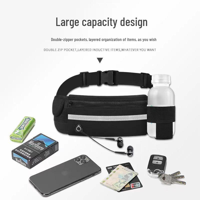 Wasserdichter Diebstahlsicherer Lauf-Hüftgurt mit Handy- und Wasserflaschenhalter für Männer und Frauen - Ideal für Fitness, Radfahren und Sport.