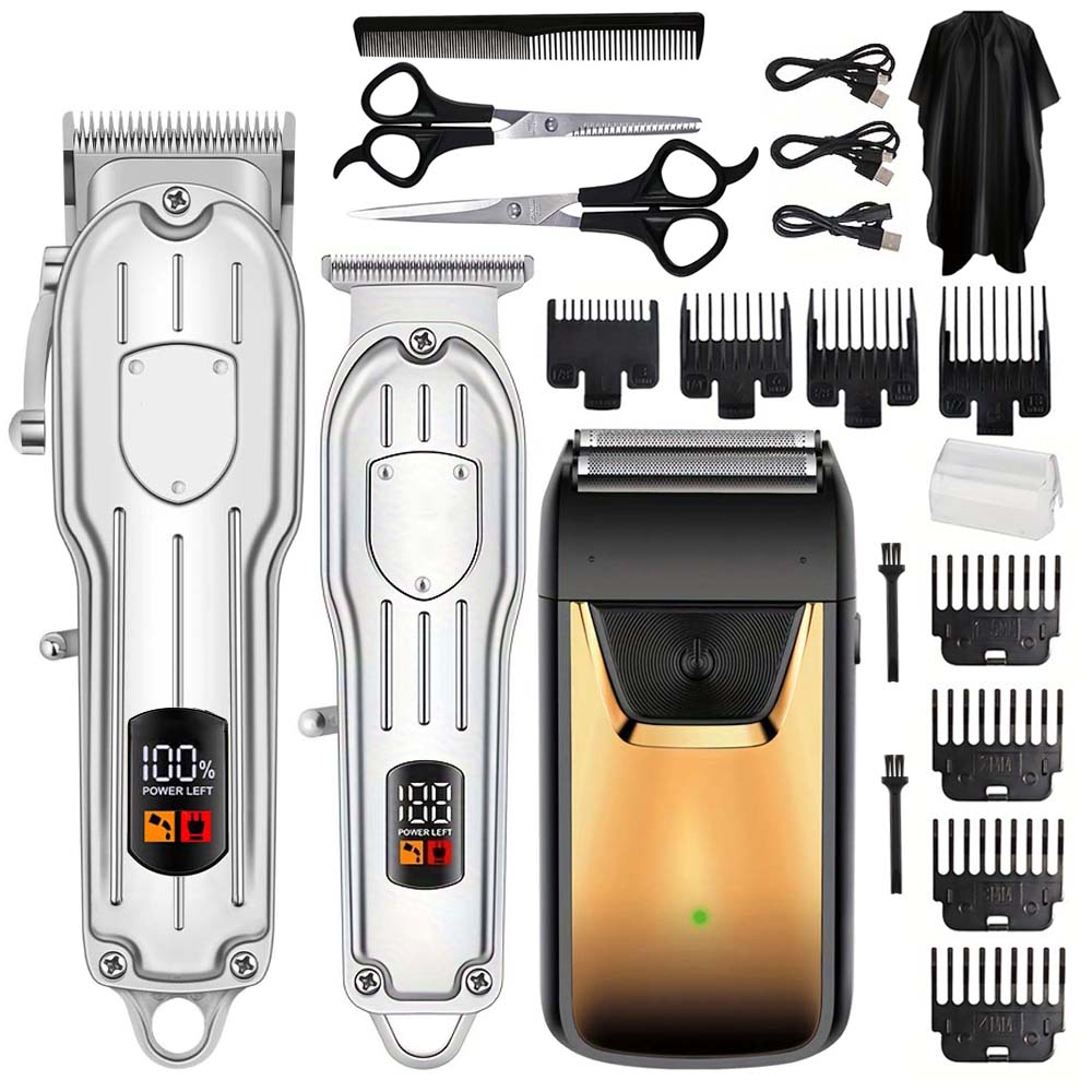 3 In1/1pc Hair Cutting Grooming Kit Professional Hair Clippers and Shaver Set Cordless Beard Trimming for Men