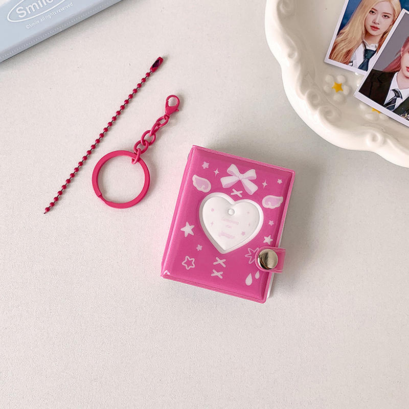 Ins Korean Version Bow Photo Album Student Id Card Storage Book Cute Star Chasing Small Card Display Mini Pendant Book