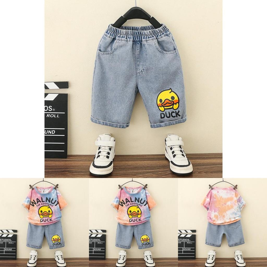 Trendy Little Yellow Duck Boys Summer Outfit Set For Stylish Kids Aged 3 To 8