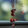 Red Sandalwood Ping An Kou Car Pendant - High-End Rearview Mirror Ornament for Men and Women