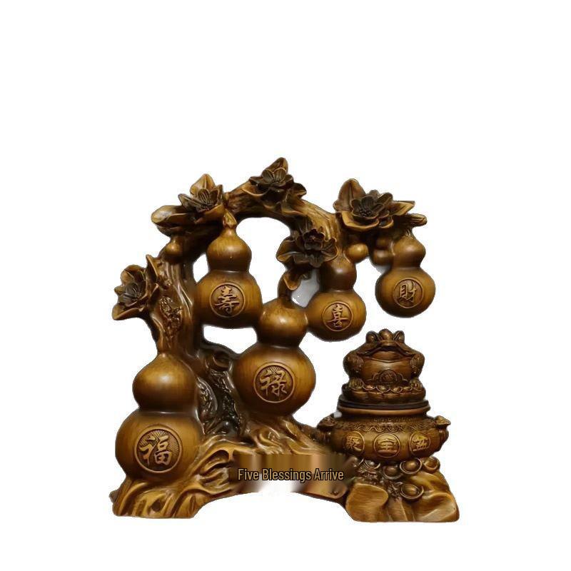 Fünf Segnungen Kürbis & Reichtum anziehende Kröte Ornament für Wohnzimmer oder Weinschrank Dekoration