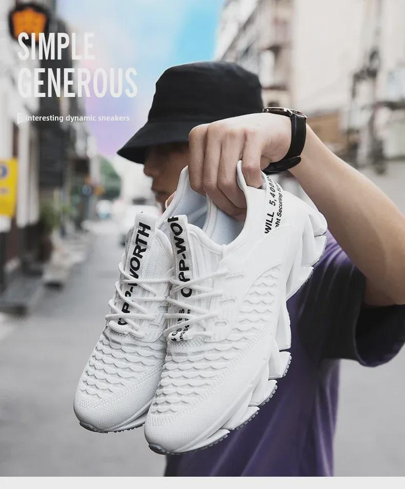 Zapatos Casuales de Moda para Hombre Otoño 2025 Transpirables Tejido Volador Estilo Blade