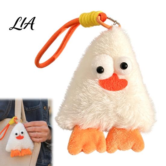 Flauschiges Cartoon-Hängeornament Niedlicher Tier-Plüsch-Schlüsselanhänger mit großen Augen, Dreieckiges Monster-Anhänger für Plüsch-Schlüsselanhänger Kinderrucksack, Weicher Taschenanhänger,