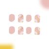 24x French Tip Full Cover False Nail Sweet Flowers Press On Nail Short Square Stick On Nail Acrylic Nail for Daily