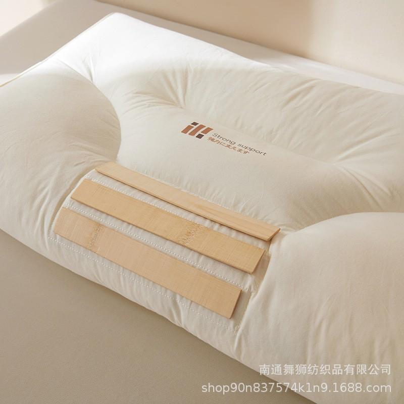 Ergonomic Cervical Support Pillow With Bamboo Fiber Layer Memory Foam Alternative Neck Pain Relief Better Sleep