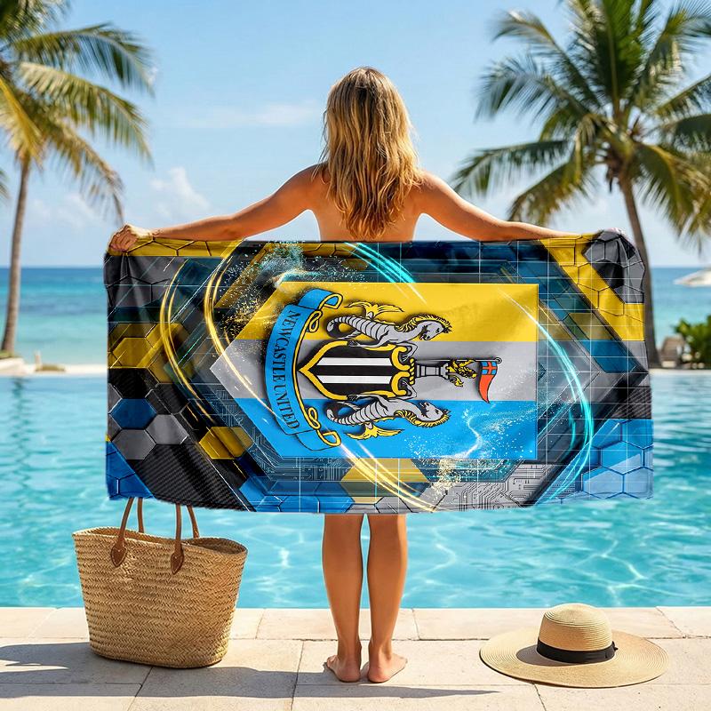 Asciugamano da Spiaggia Calcio Newcastle United Morbido Microfibra Asciugamano Estivo Asciugatura Rapida Assorbente per Spiaggia Piscina Viaggio