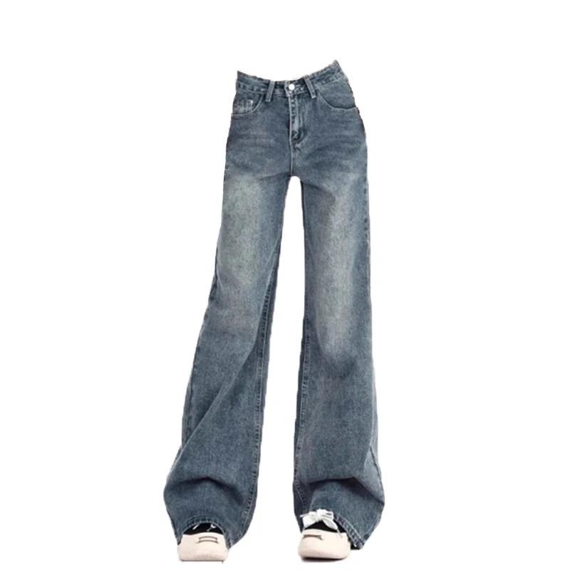 Damen Jeans Schlaghose Freizeit Schlankmachend Vintage Herbst Hohe Taille Glockenform Damen Hose Ausgestellt Y2k