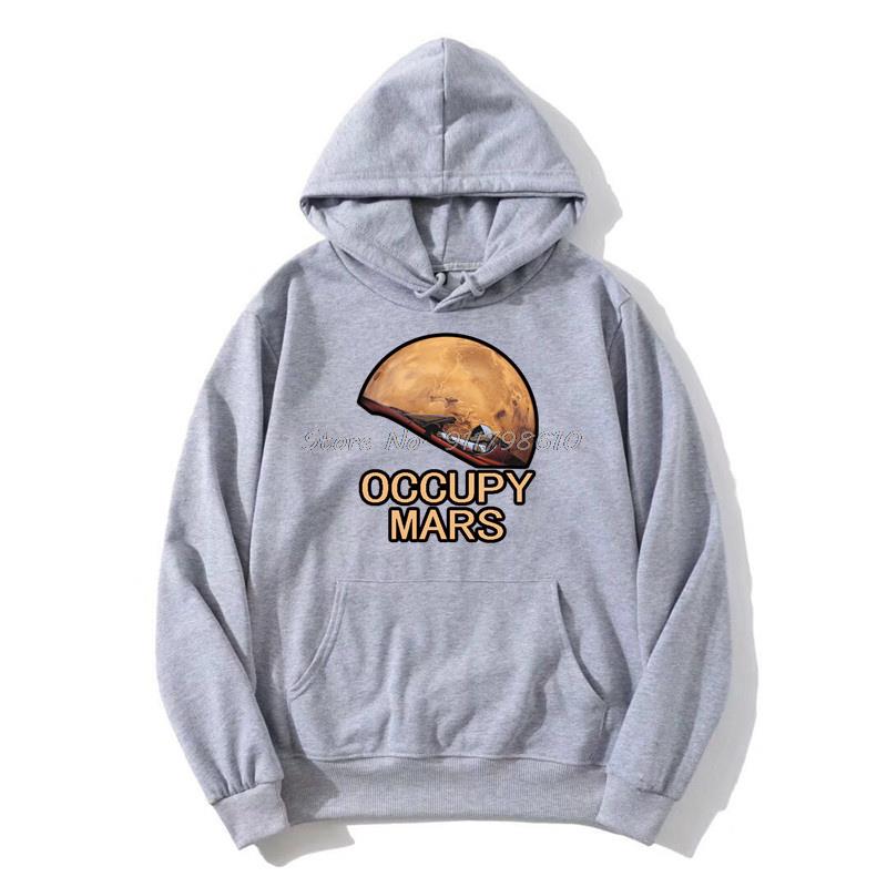 Occupy Mars Spacex Starman Hoodie Men Elon Musk Falcon Heavy 9 Men Hooded Fleece Hoodies Sweatshirt Streetwear Harajuku