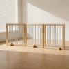 Freestanding Wooden Pet Gate with Folding Panels for Indoor Doorways