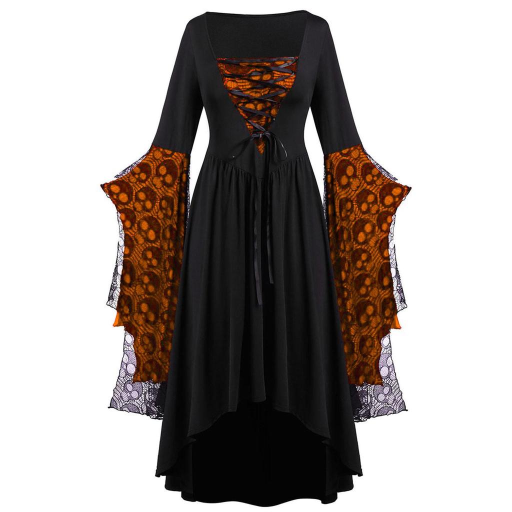 2023 Halloween Skull Lace Strappy Dress for Women
