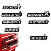 12 Pcs Tool Box Magnetic Labels with Icons, Automotive Toolbox Magnet Stickers