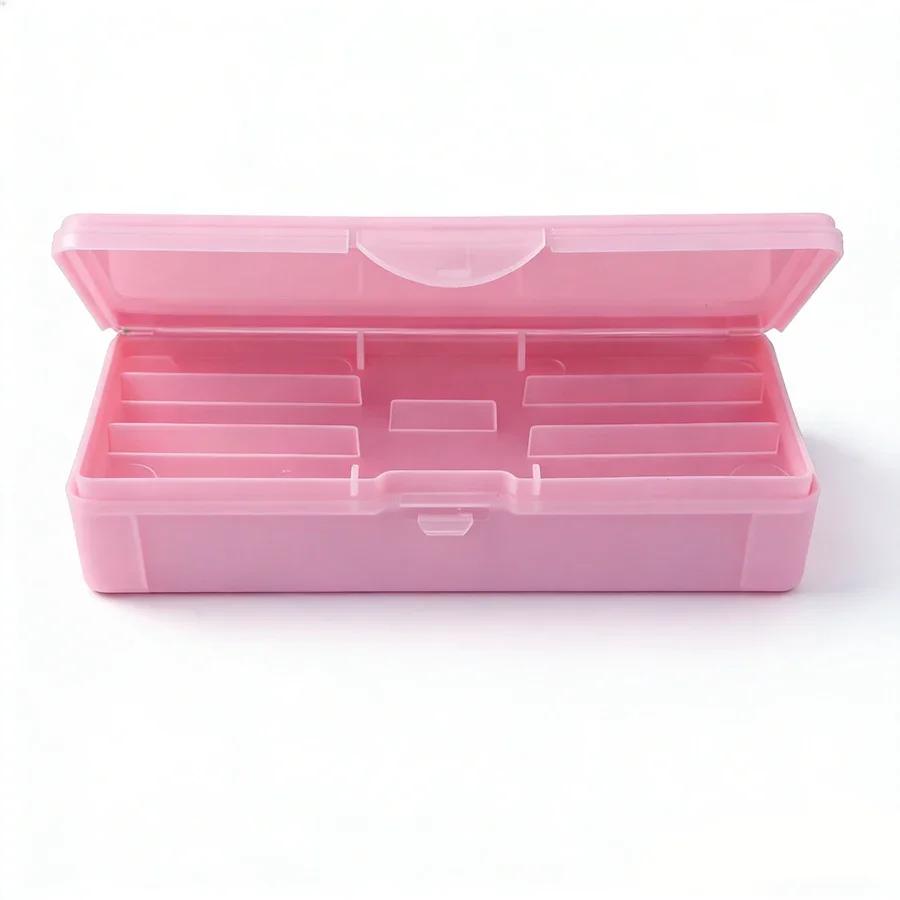 Double Layer Nail Tool Storage Box Organizer Case, Portable Manicure Pedicure Tools Container for Nail Files Cuticle Pusher