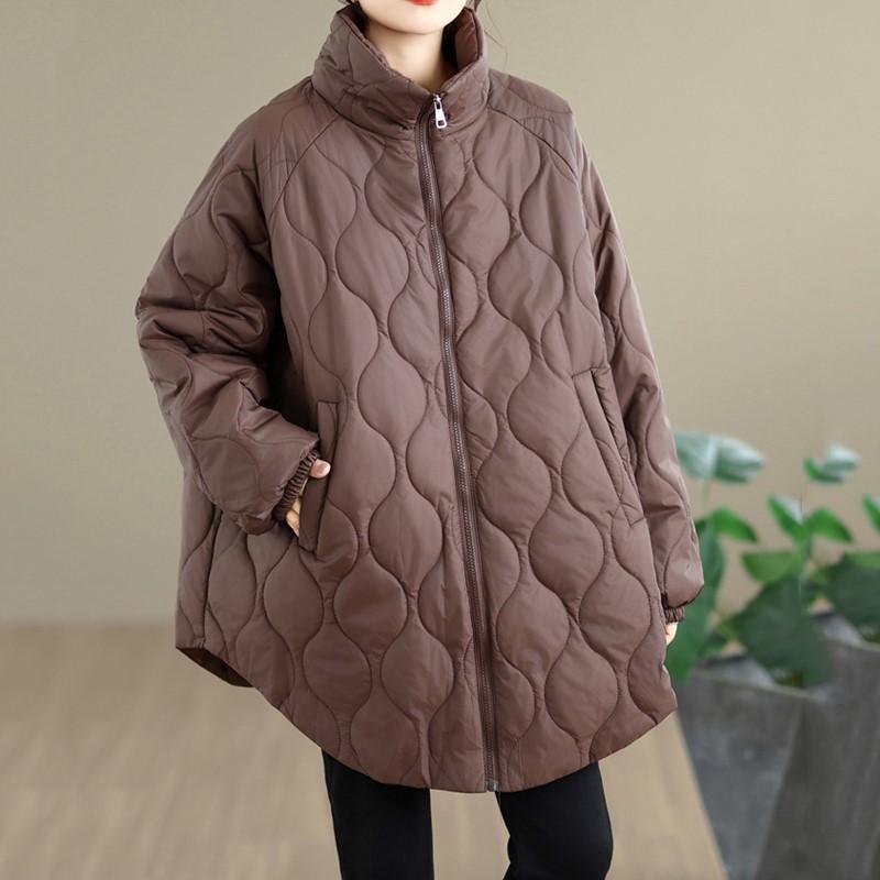 

Autumn Spring Winter Cotton Padded oversized vintage plaid outerwears women casual loose jacket Coat