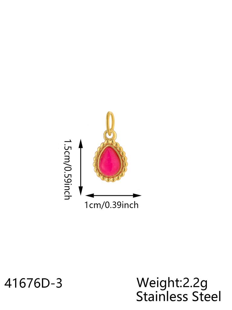 CARLIDANA Bohemian Gold Plated Stainless Steel Water Drop Shaped Natural Stone Pendant Fashion Charms Pendant for Jewelry