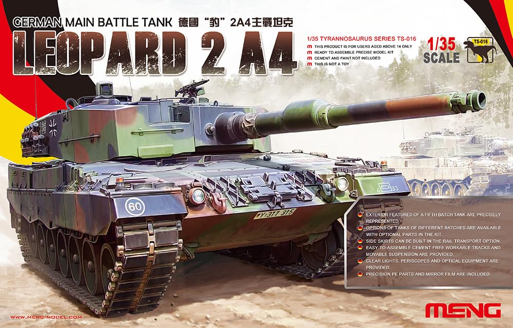 Meng Model Немецкий основной боевой танк Leopard 2A4 Пластиковая модель 1/35