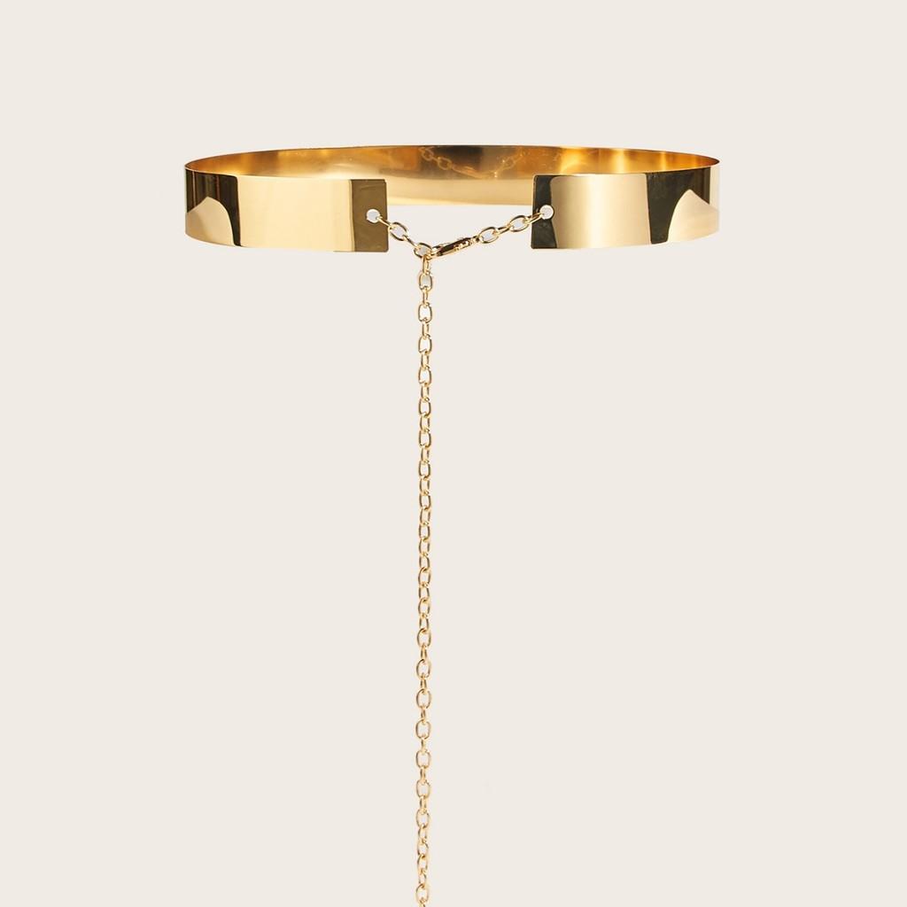 Gold Metal Belt With Lobster Clasp Extended Chain For Daily Fashion Accessory