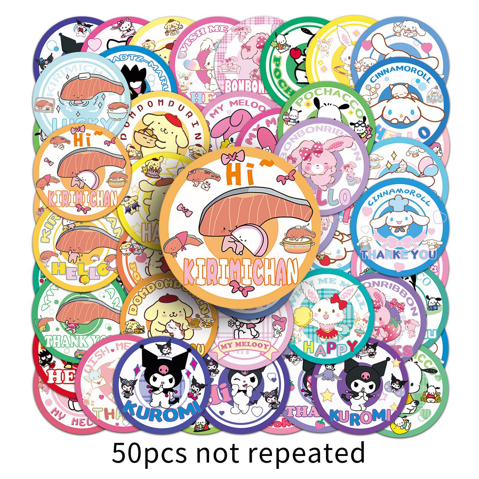 50 наклеек-значков Sanrio Kuromi - HD Японское аниме Журнал Набор Моти