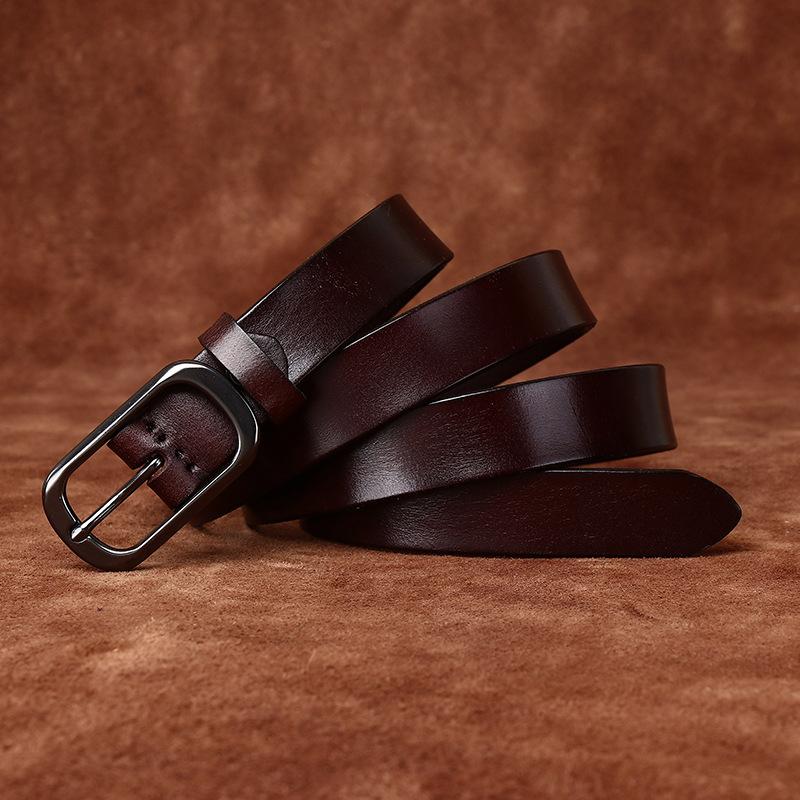 2.3Cm Wide Leather Belt Women S Simple And Versatile Fashion Retro First Layer Cowhide High-End Casual Pants Belt 90cm