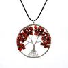 SUMENG 2025 New Fashion 7 Chakra Tree of Life Necklace Copper Crystal Natural Quartz Stones Pendants for Women Christmas Gifts