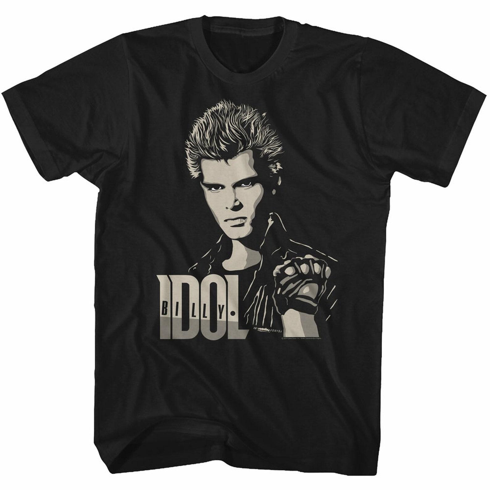 Billy Idol 2 Tone Billy Black Adult T-Shirt XL