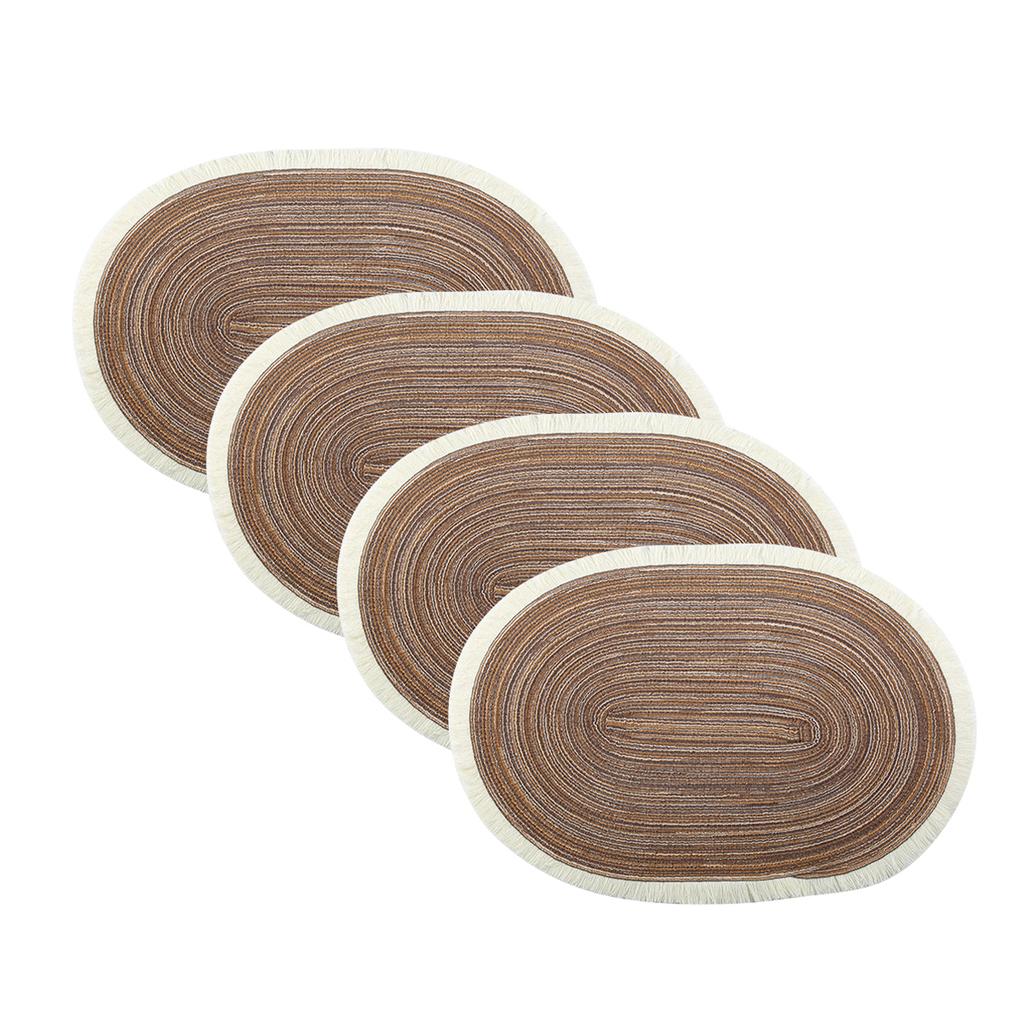 Set of 4 Oval Placemats Heat-resistant Table Mats Washable Non-slip Dining Table Mats Decoração Para Cozinha Utensílios Coasters