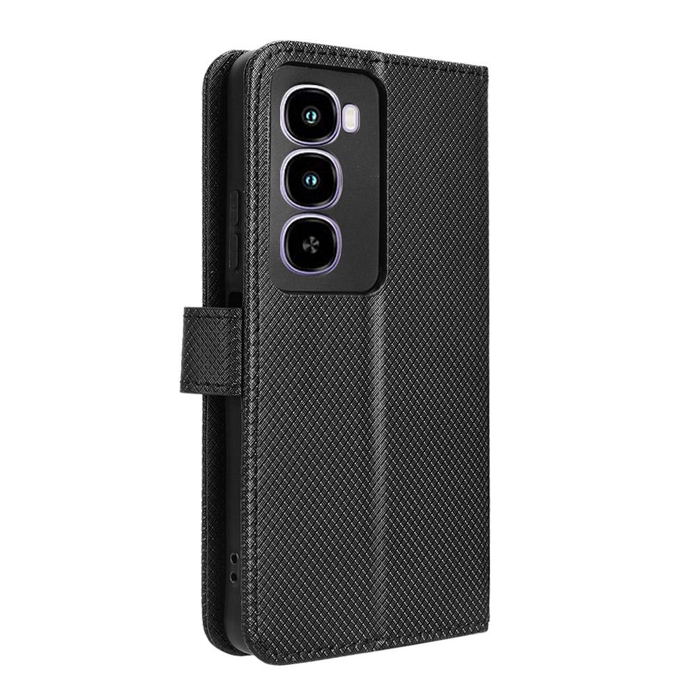 For itel City 100 4G Leather Wallet Case with Strap Diamond Texture Phone Cover