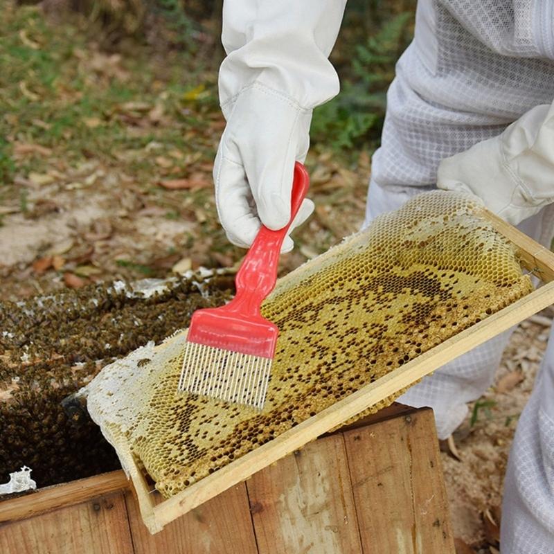18 Prong Stainless Steel Honeys Uncapping Fork With Ergonomic Plastic Handle For Beekeeping Efficiency